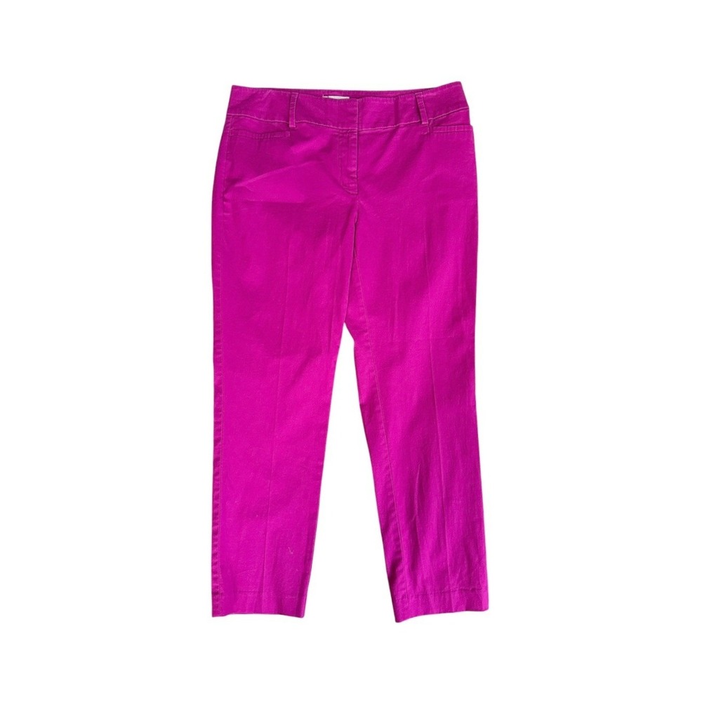 LOFT Outlet Curvy Ankle Pant Womens 6 Pink Fuchsia Stretch Workwear Preppy